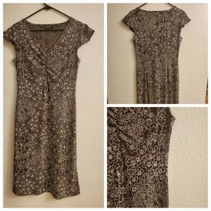 Brown Floral Stlish Dress
